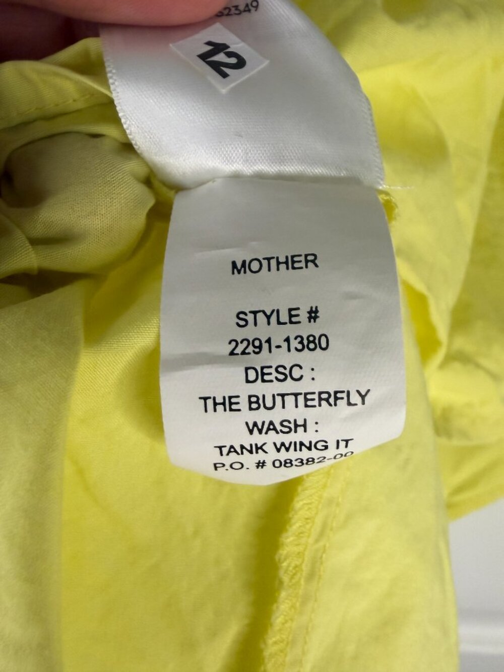MOTHER The Butterfly Tank Wing It Yellow Embroidered Ruffle Top-M- MSRP $195 - Picture 11 of 11